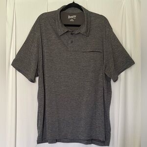 Duluth Relaxed Fit Men’s Polo Golf Shirt Heather Gray Collar Chest Pocket 2XL
